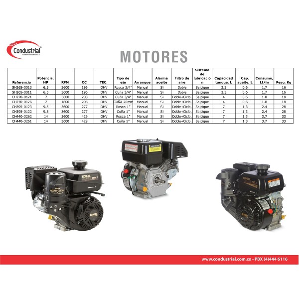 Motor A Gasolina Kohler Ch440 3262 5681